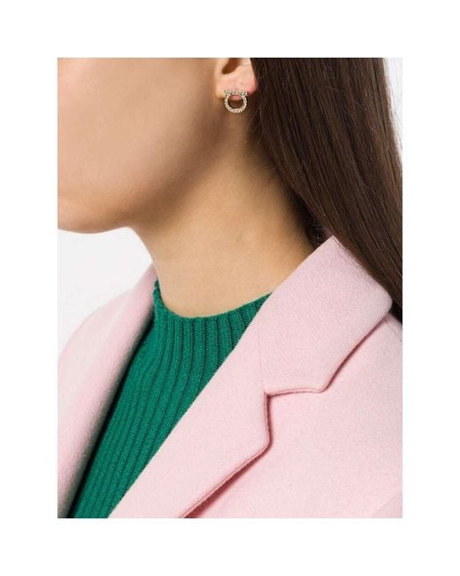 Ferragamo White Ferragamo Embellished Gancini Earrings