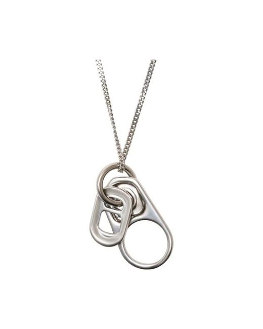 MM6 by Maison Margiela White Bottle Cap Necklace for men