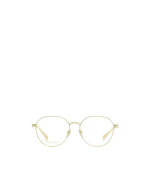 Gucci White Eyewear Oval Frame Glasses
