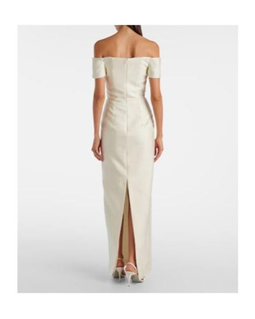 Emilia Wickstead White Aislinn Floral Pencil Cloque Gown
