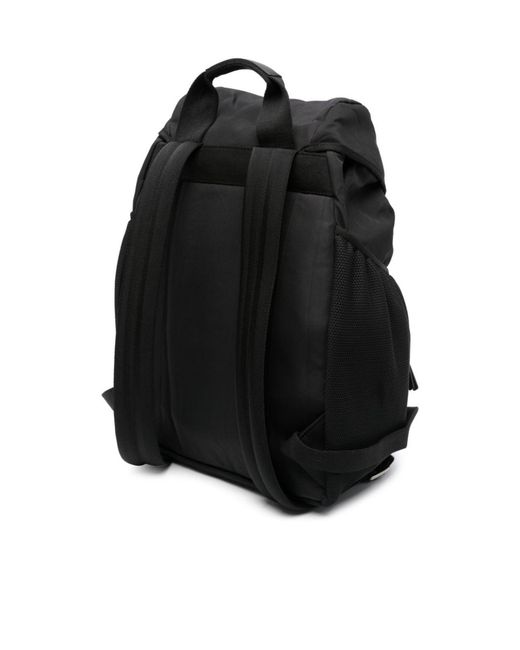 Palm Angels Black Logo Patch Foldover Top Backpack for men
