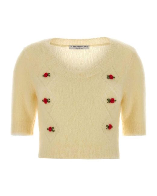 Alessandra Rich Natural Carded Knitted Jumper