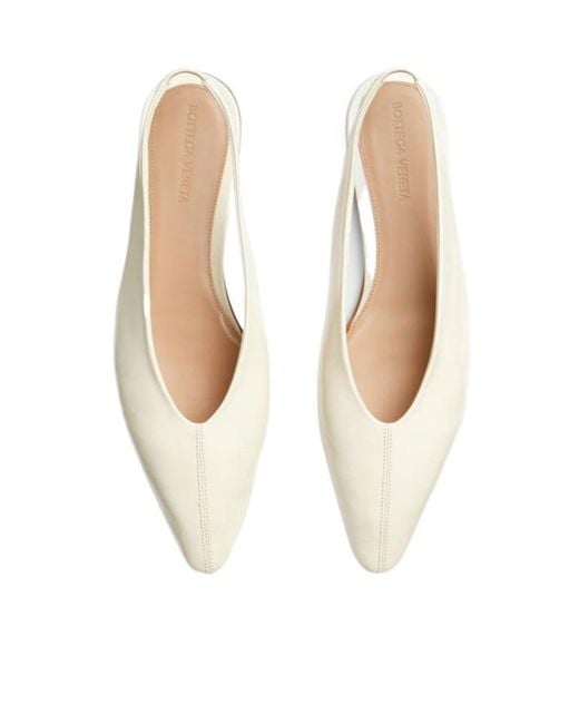 Bottega Veneta White Sofia Slingback Ballerinas
