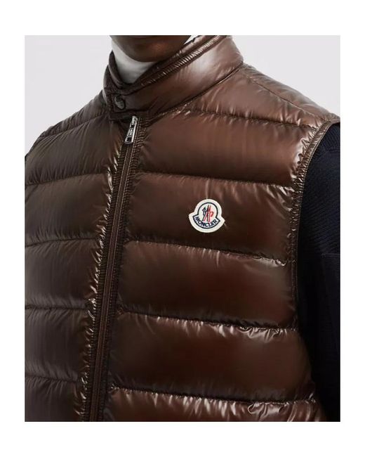 Moncler Brown Gui Zip-Up Padded Gilet for men