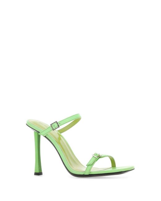 By Far Green Open Toe Slip-On Sandals
