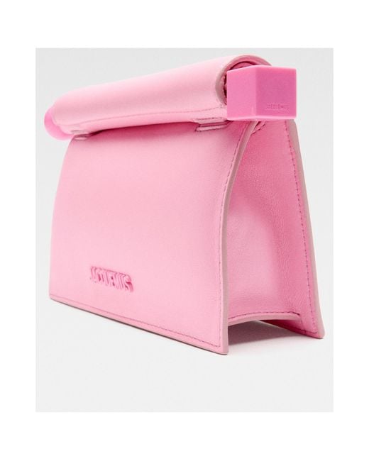 Jacquemus Pink The Small Rond Carré Clutch Bag