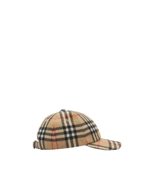 Burberry Multicolor Check Wool Baseball Cap for men