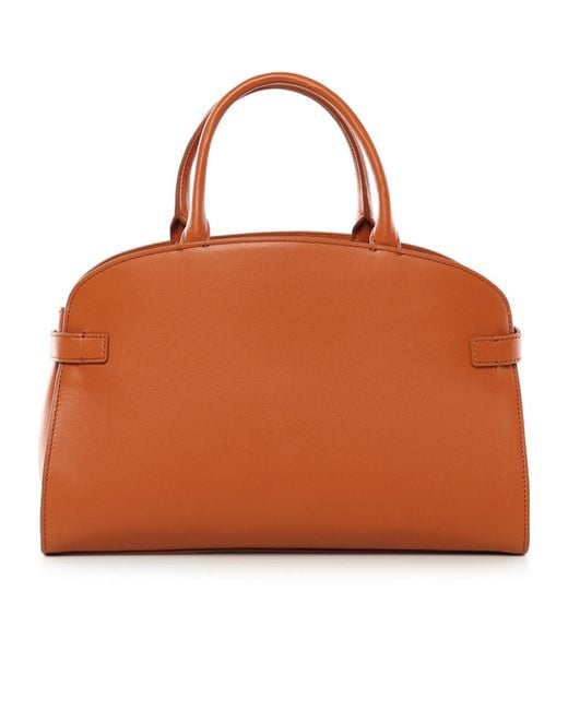 Coccinelle Brown Sabine Logo Stamp Medium Tote Bag
