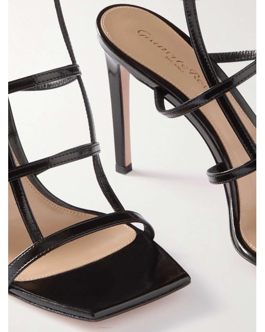 Gianvito Rossi Metallic Square-Headed High-Heeled Sandals