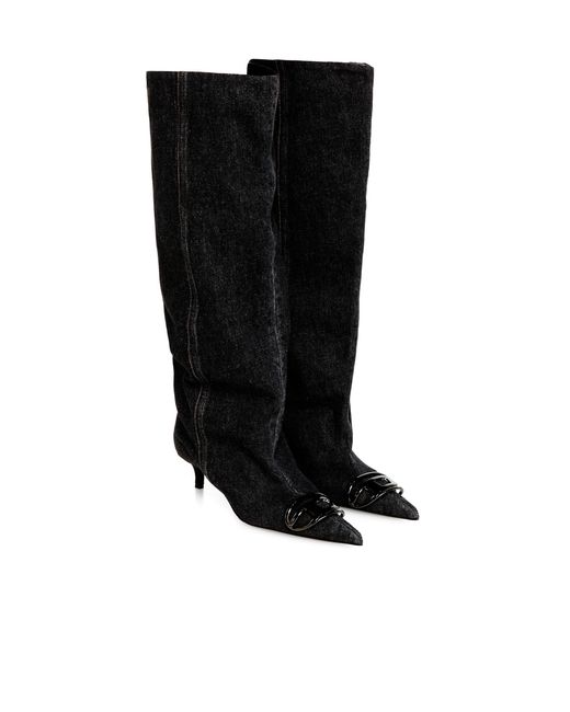 DIESEL Black D-Venus-Slouchy Knee-High Boot
