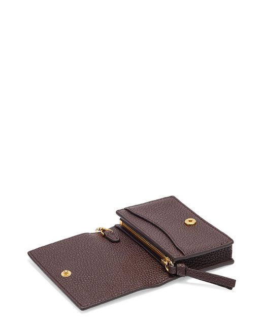 Ganni Brown Logo-Plaque Wallet