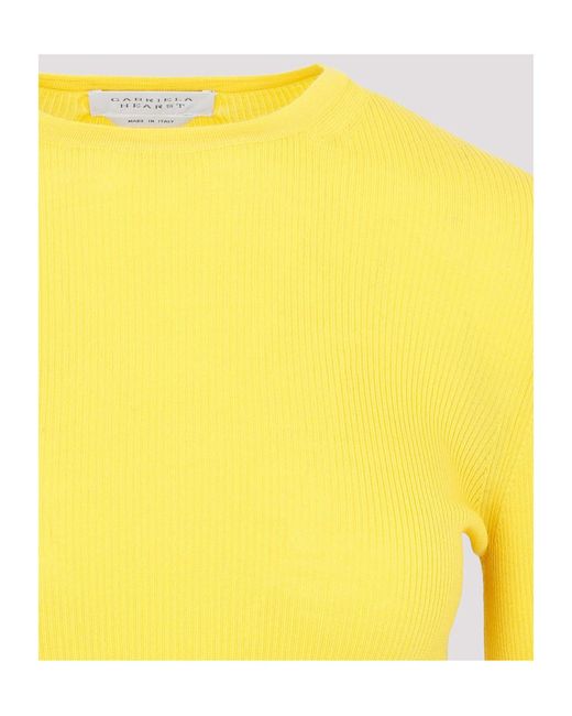 Gabriela Hearst Yellow Ribbed-Knit Merino Wool Top