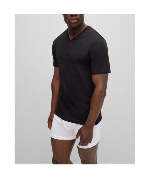 Boss White V-Neck T-Shirts for men