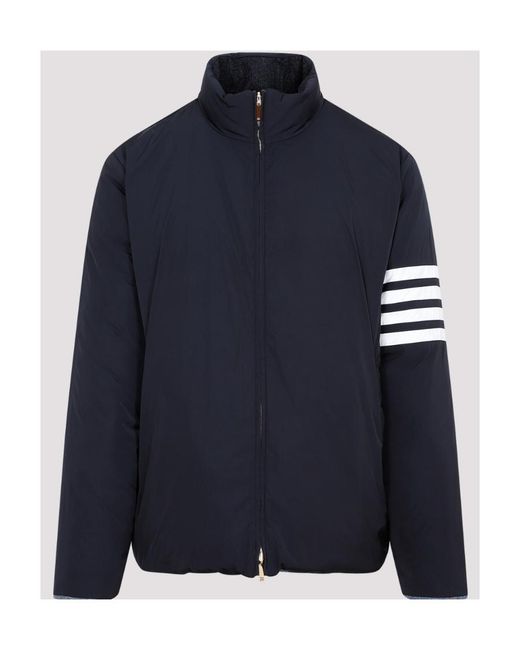 Thom Browne Blue Reversible Funnelneck Padded Jacket for men