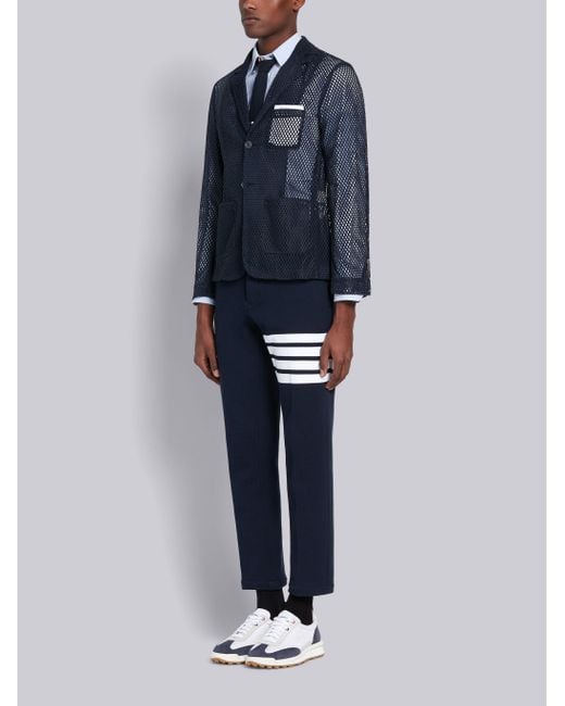 Thom Browne Blue Tech Runner Lace-Up Sneakers for men