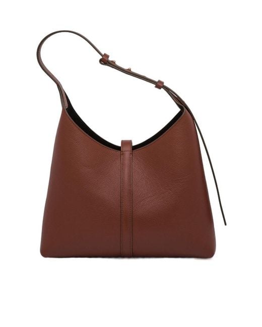 Strathberry Brown Kite Bar-Detail Shoulder Bag