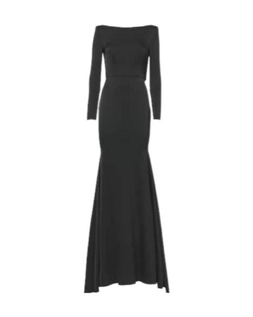 Alex Perry Black Satin Crêpe Corset Gown