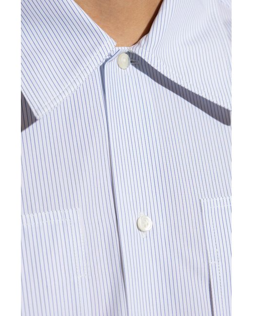 Jil Sander White Striped Long-Sleeved Shirt for men