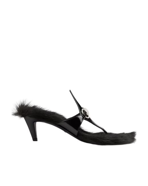 Gucci Black Horsebit Thong Sandals