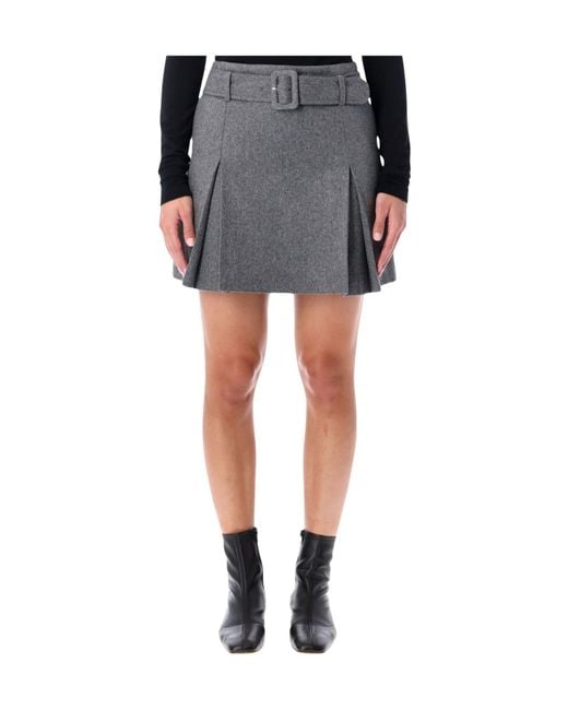 A.P.C. Gray Belted Mini Skirt