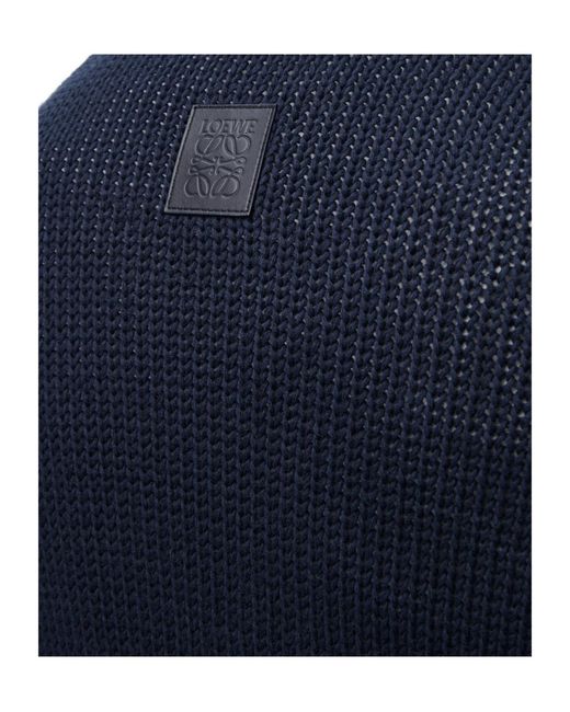 Loewe Blue Striped V-Neck Cardigan for men