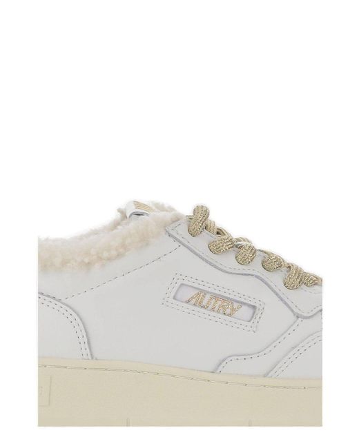 Autry White Low Lace-Up Sneakers