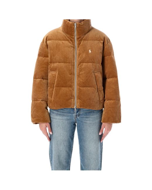 Polo Ralph Lauren Brown Zip-Up Quilted Jacket