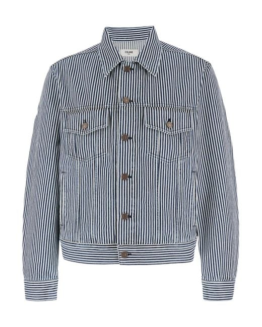 Céline Blue Long-Sleeved Casual Jacket for men