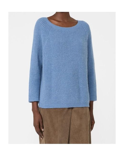 Weekend by Maxmara Blue Mohair Blend Knit Jumper