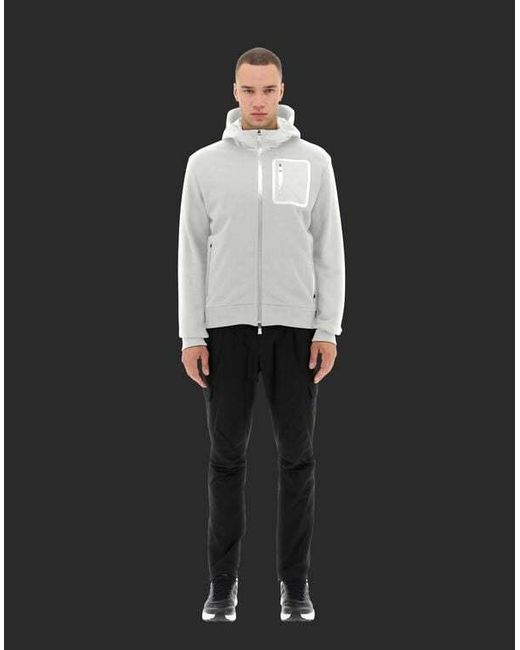 Herno White Logo-Patch Zip-Up Hooded Jacket for men