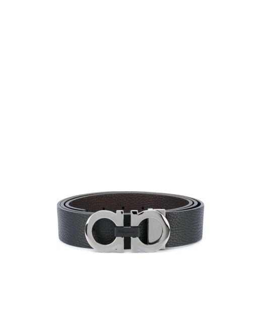 Ferragamo White Gancini Buckle Belt for men