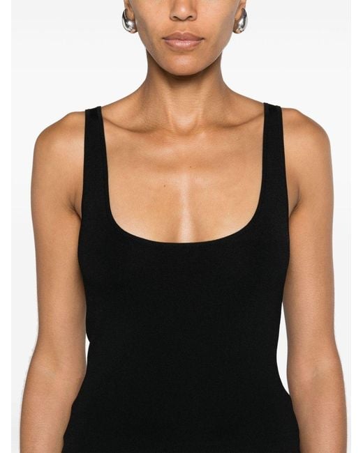 Totême Black Knit Tank Top Scoop Neck