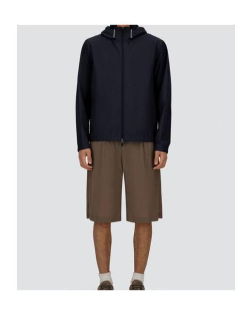 Herno Blue Zip-Up Hooded Jacket for men