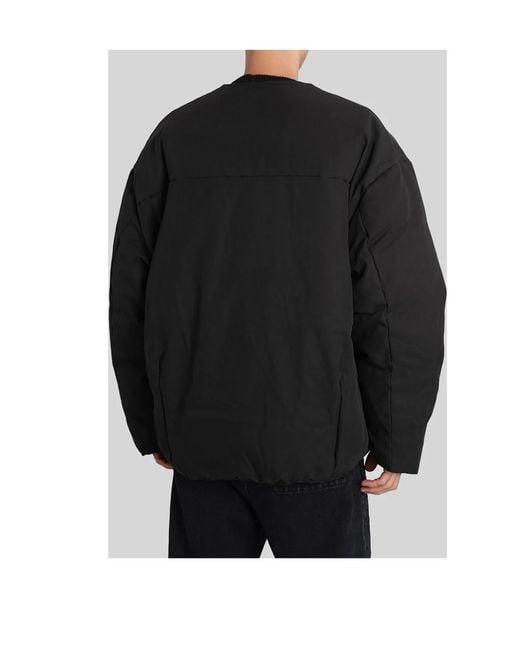 Entire studios Black Oversized Down Jacket for men