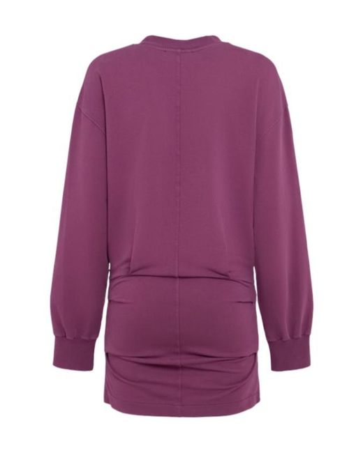 The Attico Purple Ruched Jersey Mini Dress