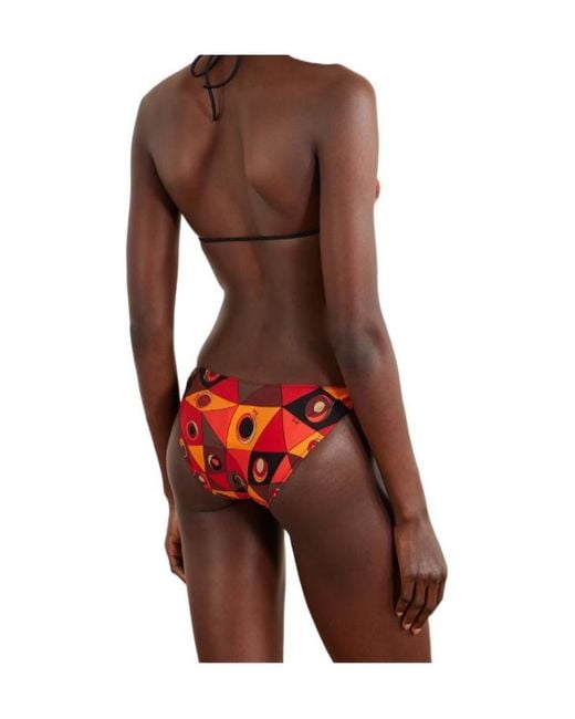 Emilio Pucci Red Printed Triangle Bikini Top