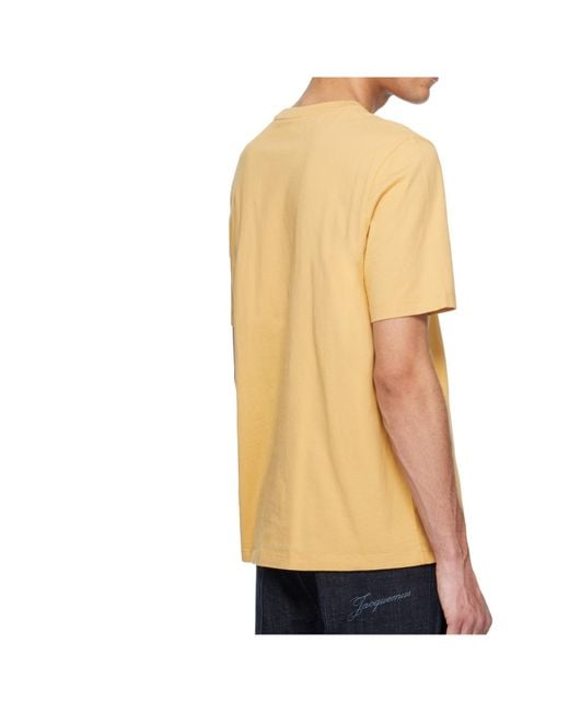Maison Kitsuné Yellow Maison Kitsuné Chillax Fox Patch Crewneck T-Shirt for men