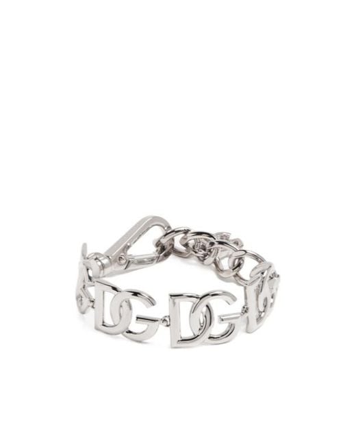 Dolce & Gabbana White Logo Chain Bracelet