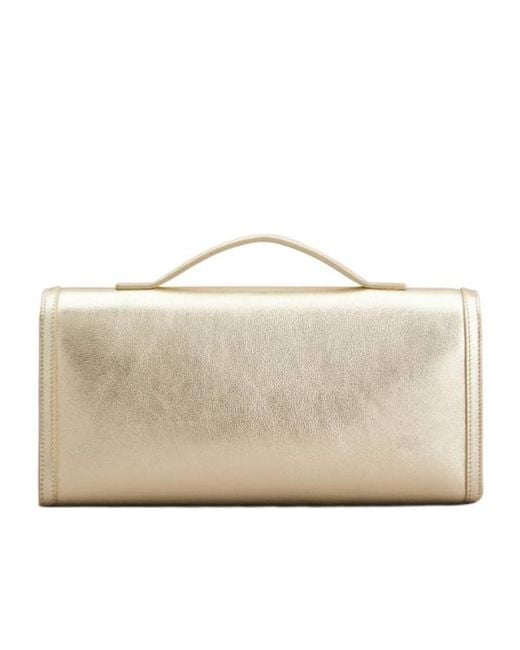 Roger Vivier Natural Belle Vivier Chain Clutch Bag