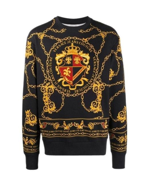 Versace Jeans Black Logo Printed Sweater for men