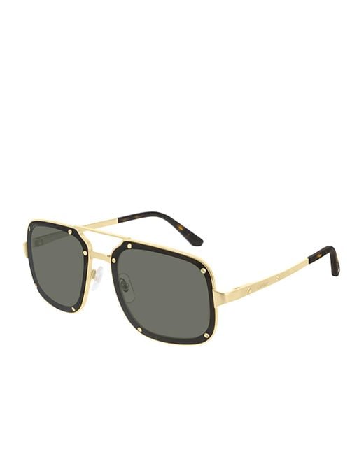 Cartier Green Pilot-Frame Sunglasses for men