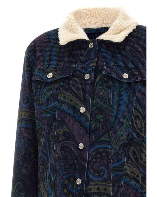 Etro Blue Paisley Printed Jacket