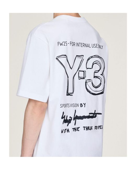 Y-3 White Short Sleeved T-Shirt for men