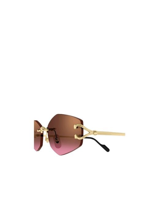 Cartier Brown Panthère Geometric-Frame Sunglasses for men