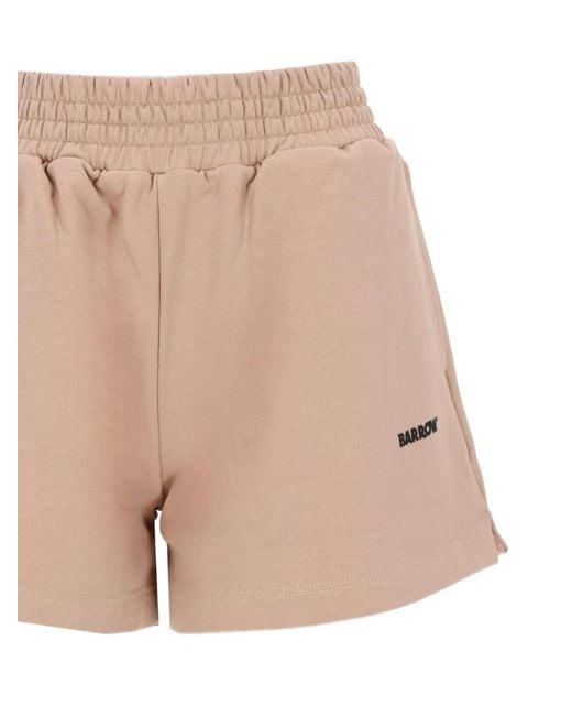 Barrow Natural Logo Drawstring Shorts