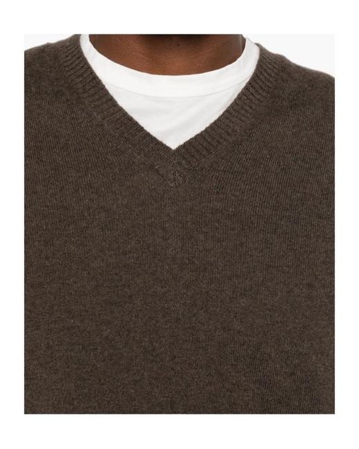 Fedeli Brown Crew-Neck Sweater for men