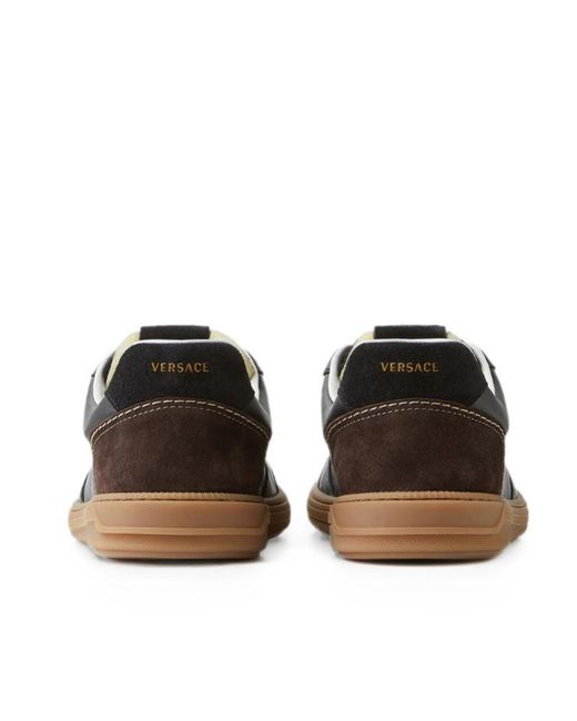Versace Black Logo-Detail Low-Top Sneakers for men