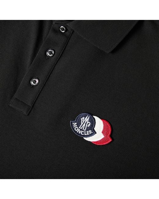Moncler Black Short Sleeve Polo Shirt for men