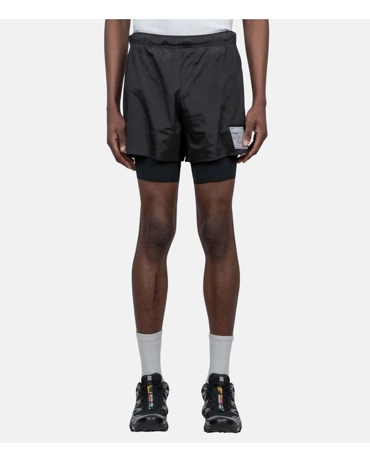 Satisfy Blue Layered-Design Shorts for men