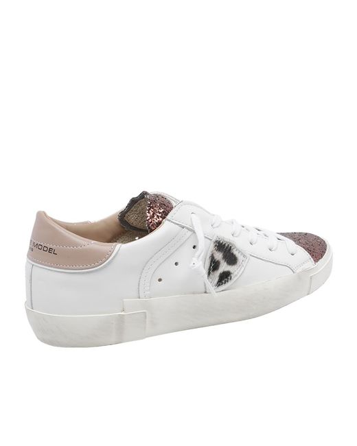 Philippe Model White Lace-Up Sneakers